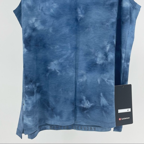 LULULEMON NWT ALWAYS AGILE MEN’S TANK TOP DIAMOND DYE TRUE NAVY BLUE CHAMBRAY - Picture 10 of 11
